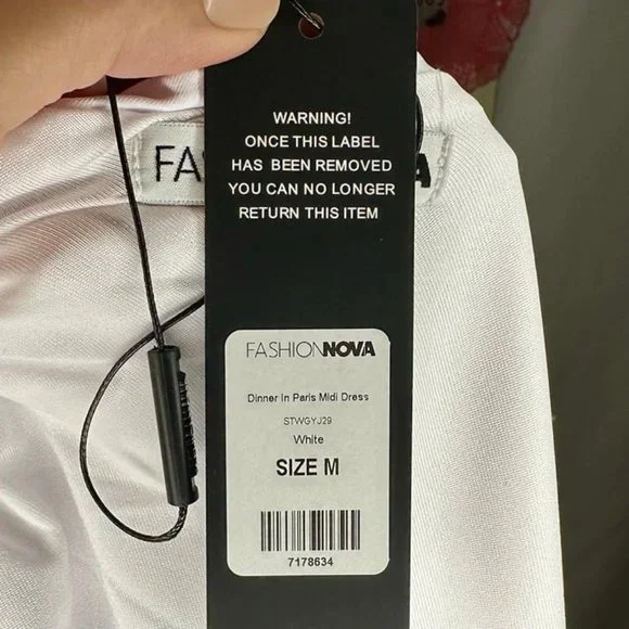 NWT White Dinner in Paris Midi Dress Size Medium - Picture 8 of 10